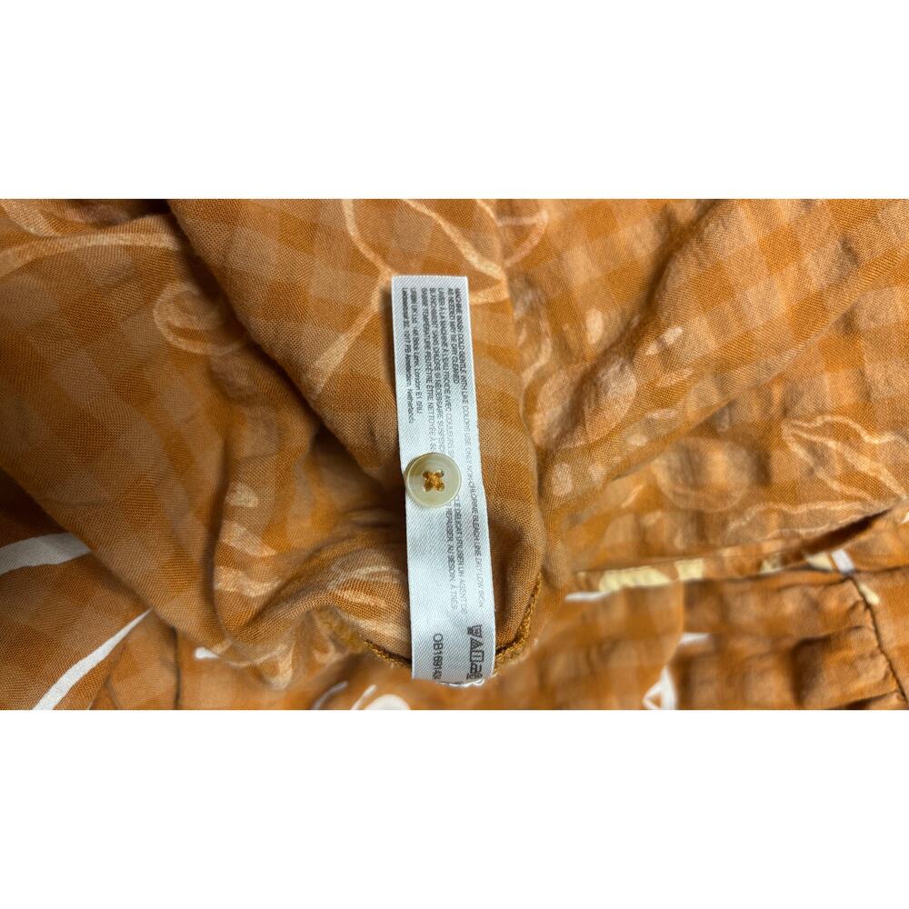 Anthropologie Dress Small Brown Lobster Martini Tier Midi V Shift 3/4 Boho EUC - Picture 10 of 11